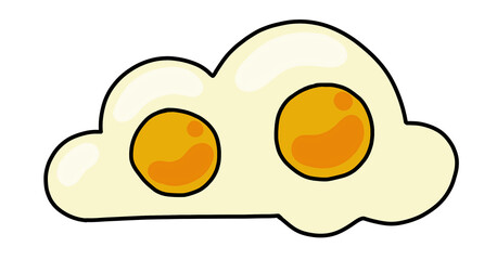 yummy sunny  side up egg illustration