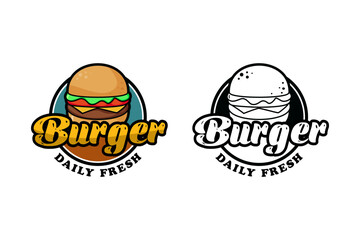 Burger logo template white background