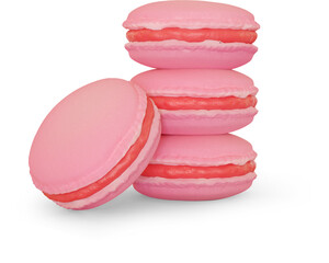 3D Render Pink Macarons