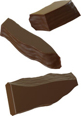 3D Render Falling Chocolate Bar