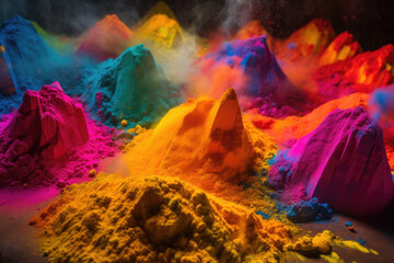 Macro photography of multi-color powder backgrounds
