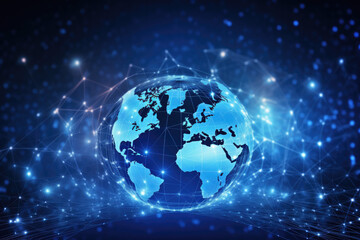 Fototapeta premium Technology abstract background, concept of global communication.