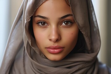 Portrait of a very attractive Young arabic woman looking at the camera. generative AI - obrazy, fototapety, plakaty