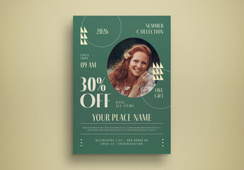 Green Minimalist Modern Summer Collection Flyer Layout