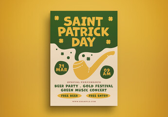 Green Handdrawn Saint Patrick Day Flyer Layout