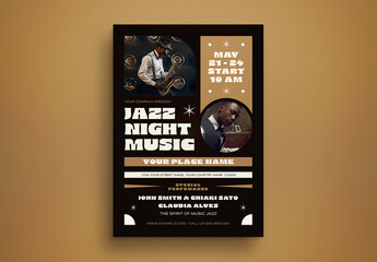 Black Jazz Night Music Flyer Layout