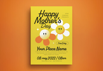 Yellow Flat Design Mother's Day Flyer Layout