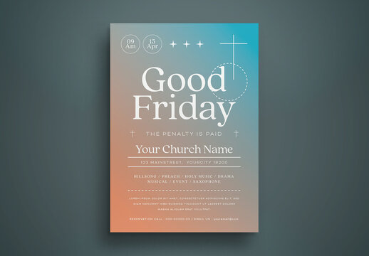 Gradient Modern Good Friday Flyer Layout