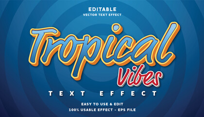 tropical editable text effect with modern and simple style, usable for logo or campaign title