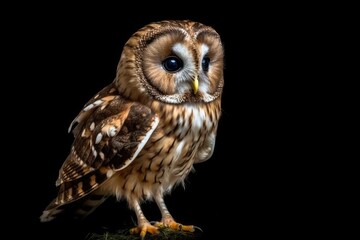 an owl perched on a dark surface Generative AI