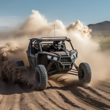 Off-road Vehicle racing in the desert, sxs 