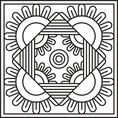 Indian Traditional and Cultural Rangoli, Alpona, Kolam, or Paisley vector line art. Bengal art India. centuries-old Bengali art tradition of the Bengal region, for textile printing, logo, wallpaper