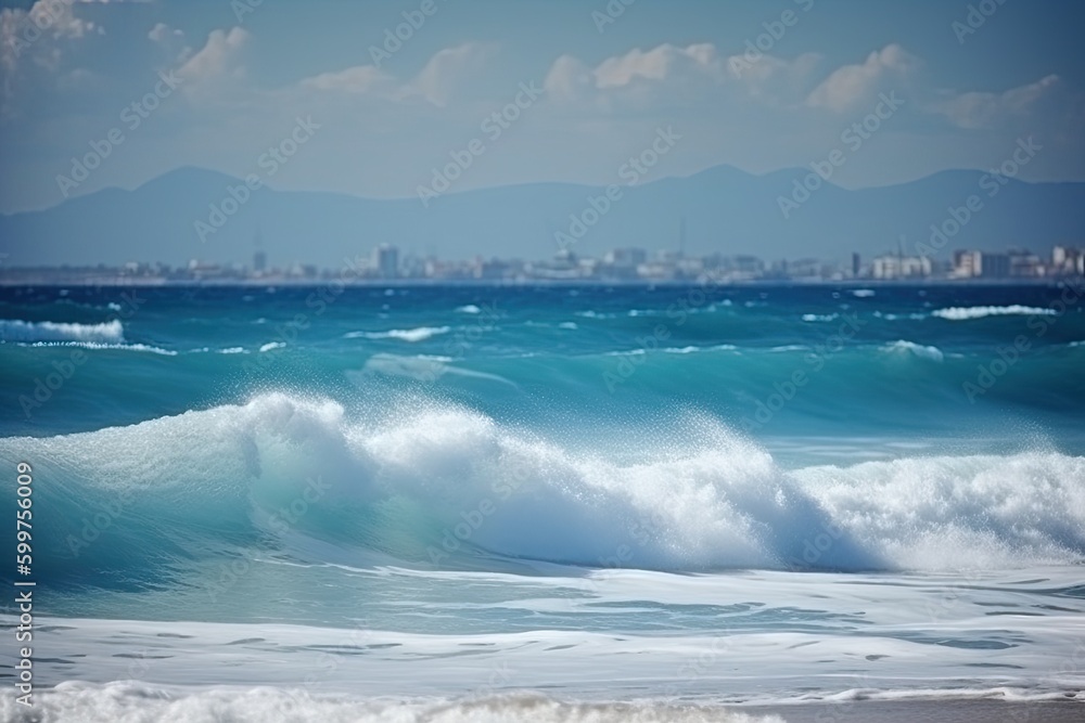 Poster surfer riding a wave in the ocean generative ai