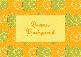 summer background, citrus fruit pattern in refreshing colors. vector illustration for banners, greeting cards, flyers, social media, web.