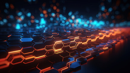 Obraz premium abstract background with hexagons. Generative Ai