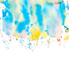 abstract color blue background with watercolor splashes