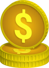 Money coin icon 3d