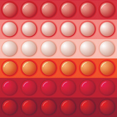 Seamless pattern with trendy game pop it, simple dimple. Rainbow fidget toy. Colorful antistress background. Doodle style. Bubbles popping square shape