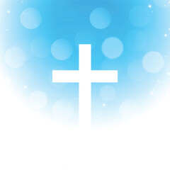 christian religious cross symbol background with bokeh effect