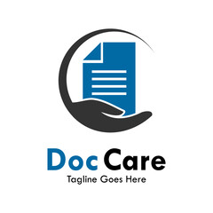 Documents care design logo template illustration