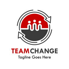 Team change design logo template illustration