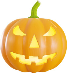 3D Render Carved Halloween Pumpkin