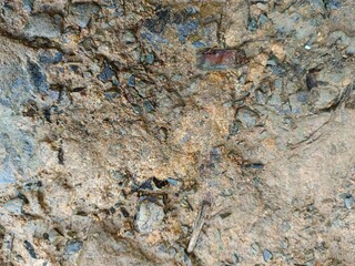 abstract top view of carving mountain earth soil, brown color tone, oxidized and very fertile soil brown clay nature background, texture,full frame, flat surface backdrop for photography, out of focus