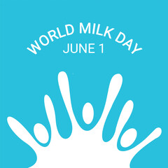 World Milk Day Vector Illustration. June 1. Suitable for greeting card, poster and banner
