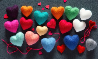 Obraz premium Colorful Hearts Display