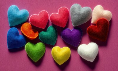 Colorful Hearts Display