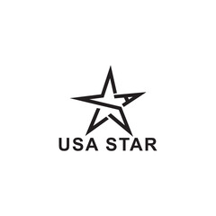 USA and star logo design concept simple