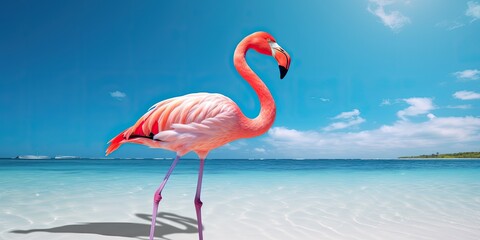 sunbathing flamingo with Generative AI.