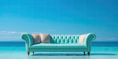 Fototapeta premium sofa, beach chair with generative ai