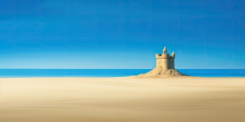 Fototapeta premium sand castle summer with generative ai
