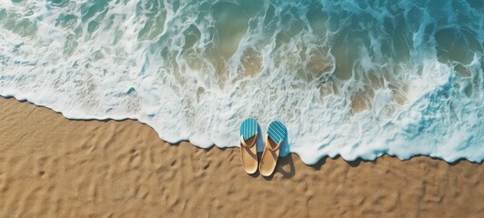 Naklejka premium flip-flop sandals summer, with generative ai