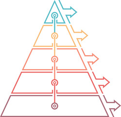 Pyramid with five elements and place for your text, infographic template