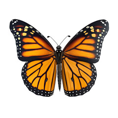 Fototapeta premium Monarch Butterfly Isolated on Transparent Background - Generative AI 
