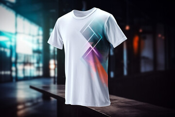 White T-shirt. T-shirt mockup, front view. cybersport