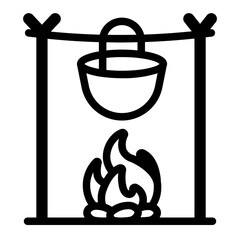 campfire line icon