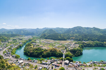 Naklejka premium 遠見山の見晴らし岩からの眺望（川辺町岐阜県）