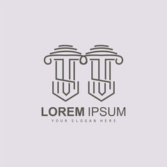 Pillar Logo, Law Design, Building Construction Pillar Vector, Product Brand Illustration Icon