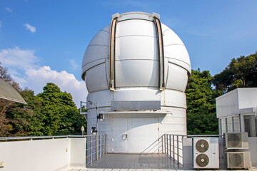 Observatory with deep blue sky