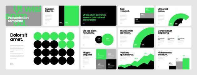 Corporate business presentation template. Elements of infographics use in presentation, flyer and corporate report. Dashboard template with big data visualization.