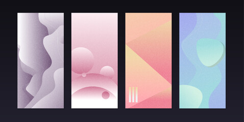 Set of four abstract backgrounds. Contemporary modern trendy vector illustrations. Every background with pastel colors