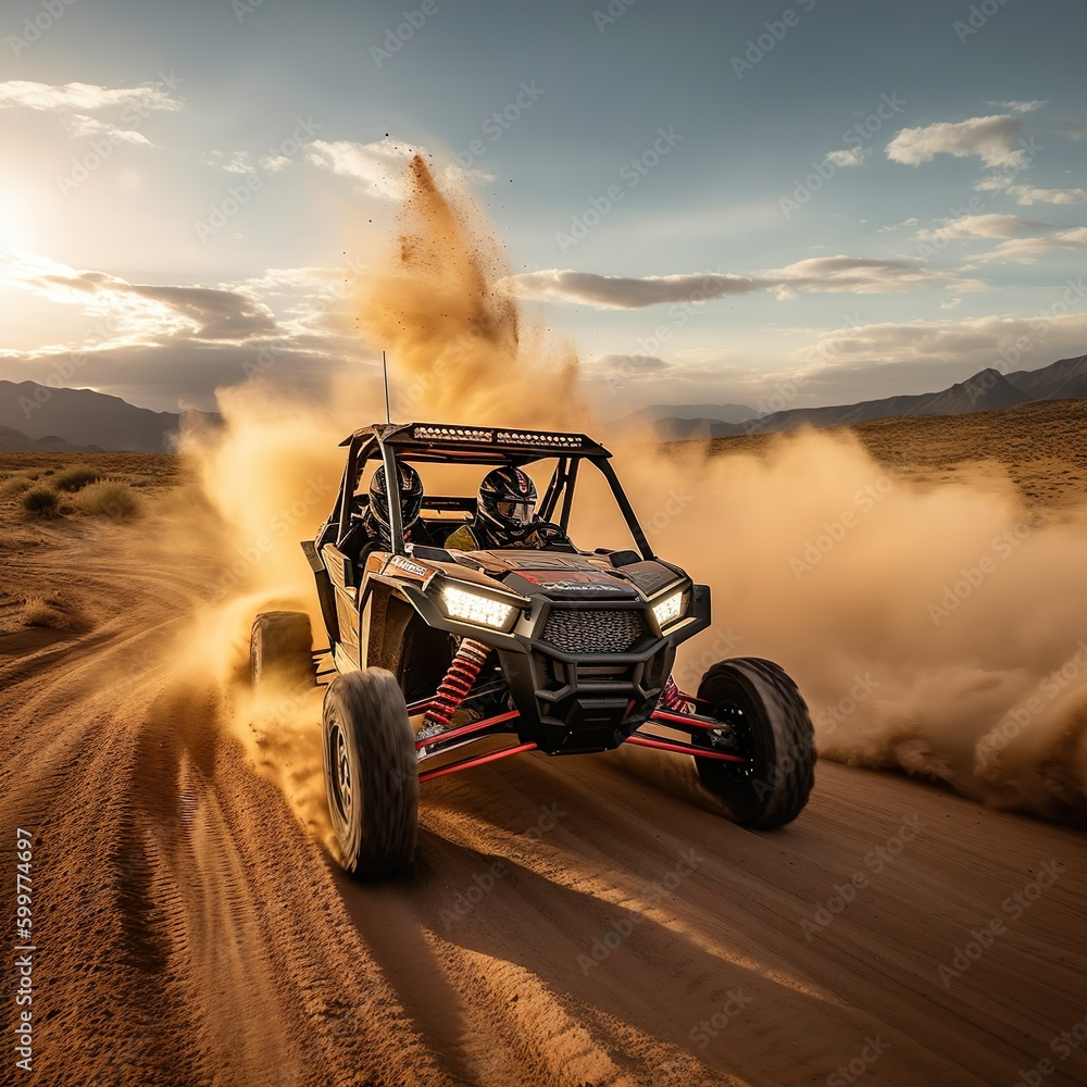 Wall mural 4x4 off-road side by side vehicle in the sand