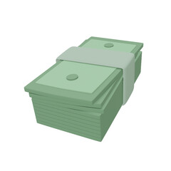 Banknote Money Icon. Financial Icon for Business, Banking,  Investment and Money saving concepts.  Minimal style 3D Illustration.