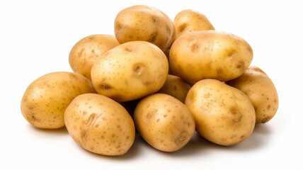 food photography of potato. white background isolated without shadow. studio style. generative ai.