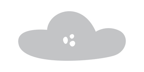 Flat vector silhouette illustration of cloud