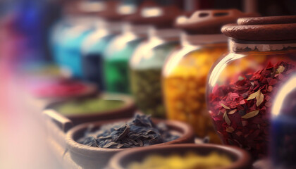Fototapeta premium Jars in a shop Generative ai
