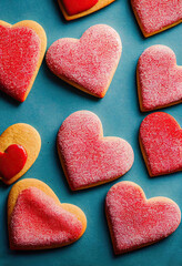 Heart-Shaped Valentine's Day Jam Cookies. A Sweet Treat for Your Sweetheart generative ai.